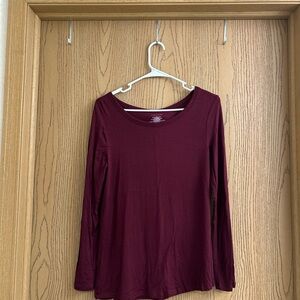 Women's Long Sleeve Burgundy Top